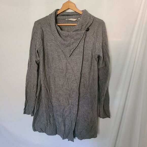 Soft Surroundings Miranda Gray Wrap‎ Sweater sz M - Picture 1 of 6